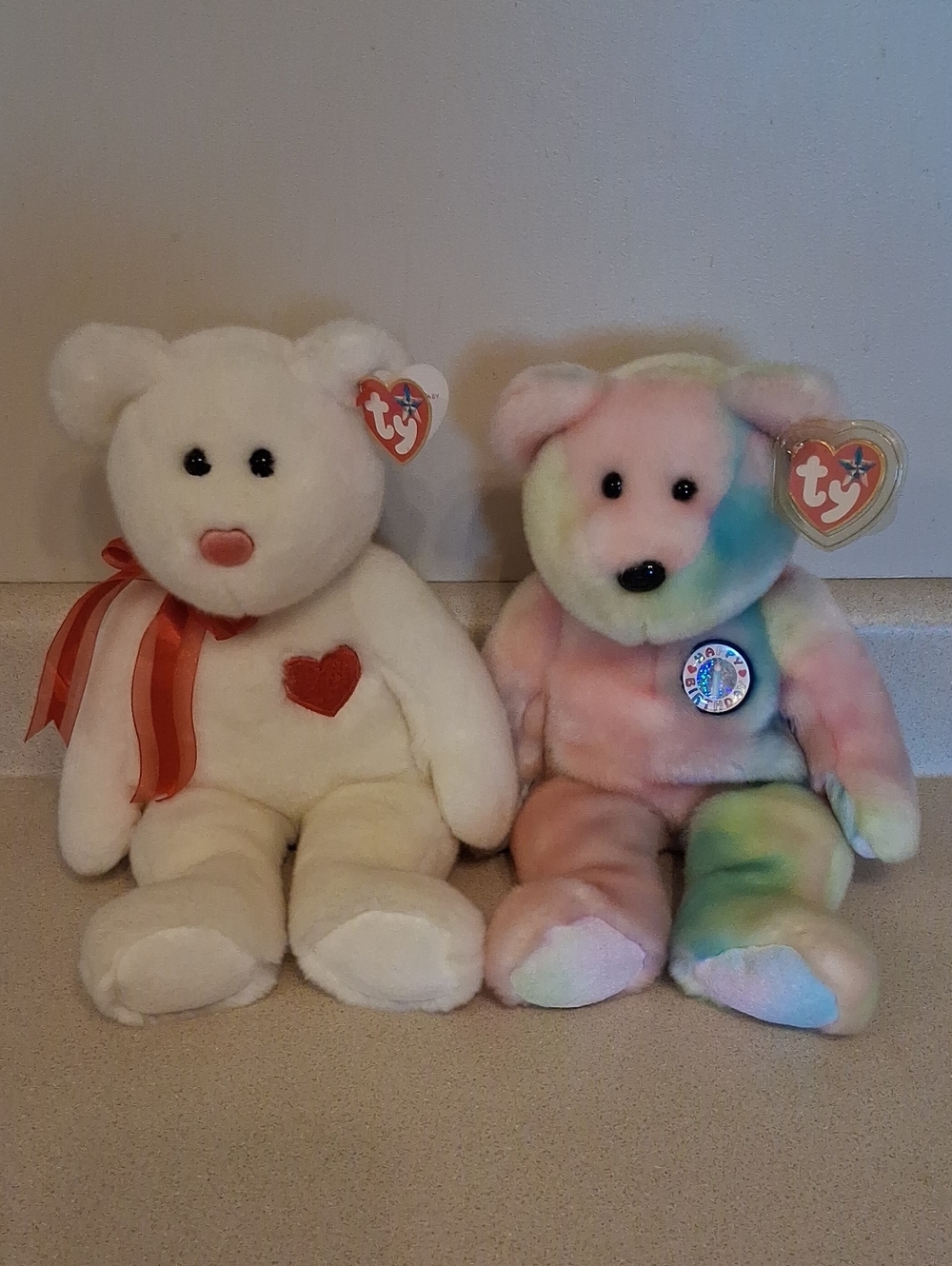Ty Bear "Valentino"  & Ty Bear "Birthday"